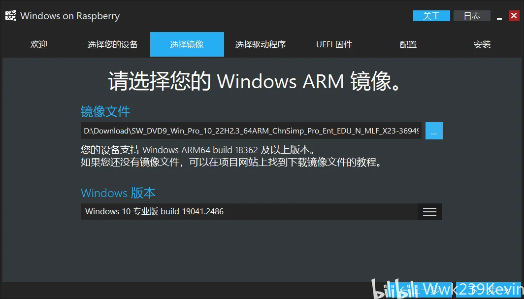 选择要安装的Windows on ARM镜像与版本